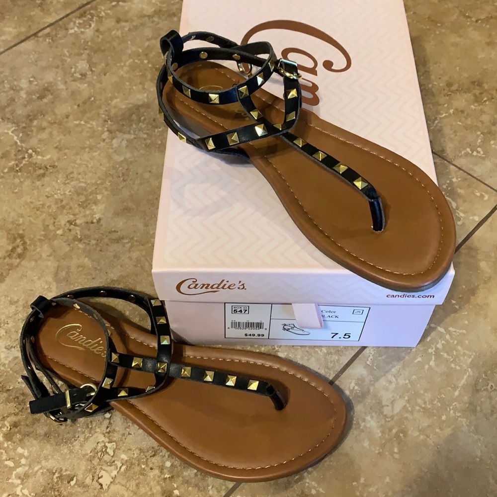Black studded sandals